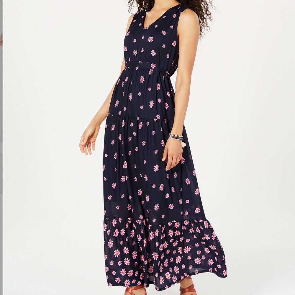 Style & Co Floral-Print Tiered Maxi ‎ Dress